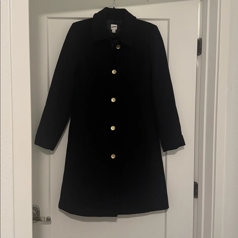 NWOT J. Crew Black Wool-blend lady day coat peacoat size 8 petite - Picture 4 of 7
